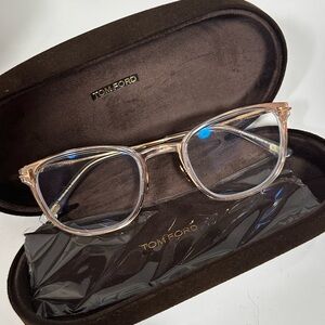 Tom Ford gold and clear Eyeglasses
